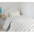 thumbnail image 4 of Ambesonne Diamonds Quilted Bedspread Set 2 Pcs, Hand Drawn Crystals, Twin Size, Black White, 4 of 6