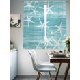 thumbnail image 3 of Sea Stars Sheer Curtains 63 Inch Long 2 Panels, Summer Beach Sea Stars Teal Texture Light Filtering Rod Pocket Curtains, Sheer Voile Drapes for Living Room Bedroom, 52"x63", 3 of 8