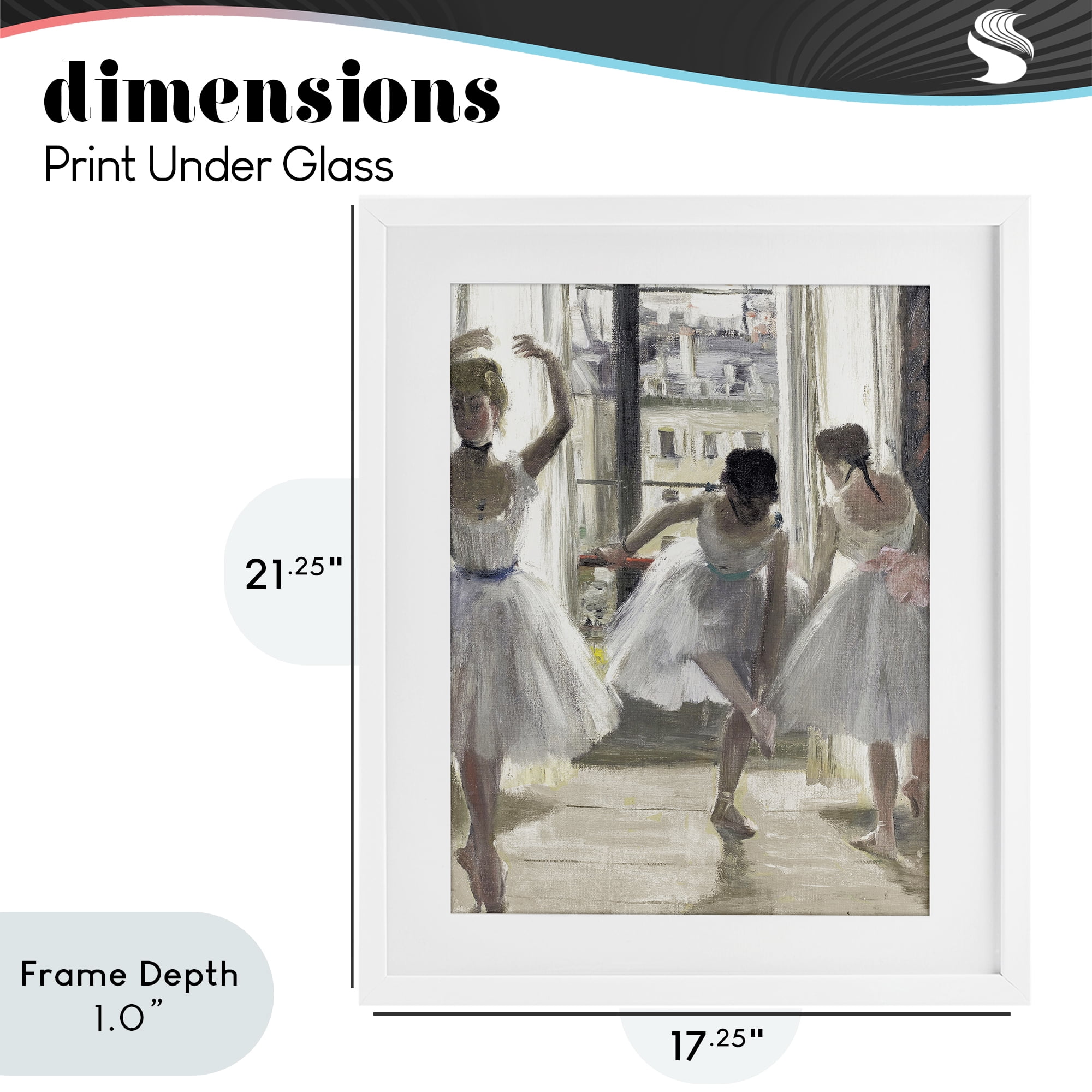 Stupell Industries Ballet Class In Practice White Framed Print Under Glass, design by Leah Straatsma