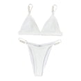 thumbnail image 1 of Aayomet Bikini Ensembles pour Femmes Bikini Simple Perle Élégante Unie (Blanc, m), 1 of 5