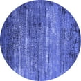 thumbnail image 1 of Ahgly Company Machine Washable Indoor Round Oriental Blue Industrial Area Rugs, 4' Round, 1 of 4