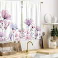 thumbnail image 4 of Boho Leaf Floral Kitchen Curtains Colorful Botanical Leaves Bathroom Curtains Window Treatment Drapes Tier Bohemian Plant Cafe Small Bedroom Short French Door Curtains 2 Panels 28x40 Inch, 4 of 9