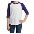 thumbnail image 2 of Yellow Rooster Youth Colorblock Raglan Jersey White/ Purple M, 2 of 7