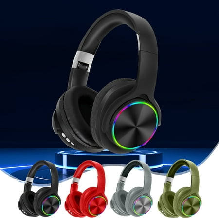 Up to 60% Off Bluetooth Headphones Wireless Over Ear Wire Headset Foldable Subwoofer Lightweight Wireless Headset HiFi Stereo Sound Headphones HD Microphones for Home Office Travel