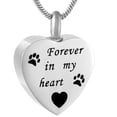 thumbnail image 1 of Collar conmemorativo con forma de urna y corazón, con huella de pata de perro. Para siempre ion My Heart, 1 of 7