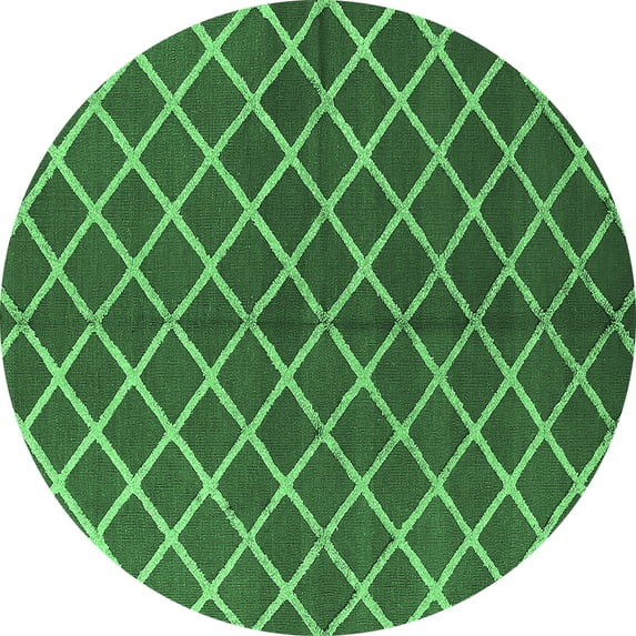 Ahgly Company Indoor Round Oriental Emerald Green Industrial Area Rugs, 4' Round