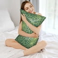 thumbnail image 5 of Imitation Silk Hair Care Pillowcase 20x30in Invisible Zipper Design Satin Pillowcase For Bedroom Living Room Sofa Hotel Snake Skin Print Style Lightgreen_4, 5 of 8