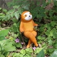 thumbnail image 4 of Figura de animal: perezoso en mecedora, adorno en miniatura de resina, maceta, escritorio, jardín, decoración del hogar, artesanías de resina., 4 of 9