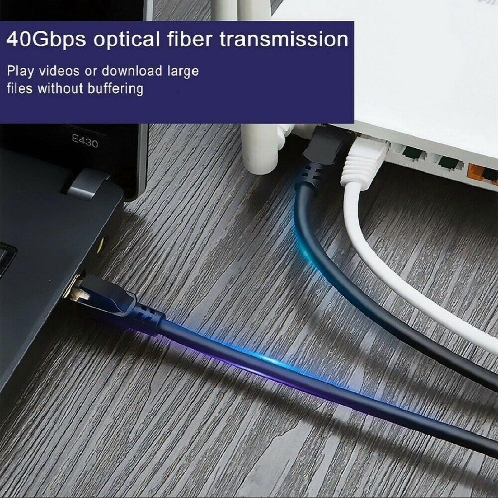 SJPACK 10FT(3m) Black CAT 8 Ethernet RJ45 Cable High Speed 40Gbps LAN Patch Network Gold Plated for Routers, ADSL, Adapters, Modem, Laptop