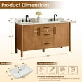 thumbnail image 5 of Altair-15 60" Double Bathroom Vanity in Mango Brown with Grain White, 5 of 16