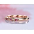thumbnail image 3 of HeartsAndYou 1.2ct Natural Ruby Diamond Wedding Band Unique Half Eternity 14k SOLID Rose Gold, 3 of 9