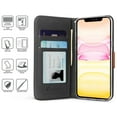 thumbnail image 2 of Black/Brown Infolio Wallet Case Credit Card Slot ID Cover, View Stand [with Magnetic Closure, Wrist Strap Lanyard] for Apple iPhone 12 Mini (5.4"), 2 of 6