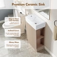 thumbnail image 5 of Aukfa 18.6" Bathroom Vanity with Sink Combo, Modern Storage Cabinet with Two-tier Shelves, Natural Brown, 5 of 8