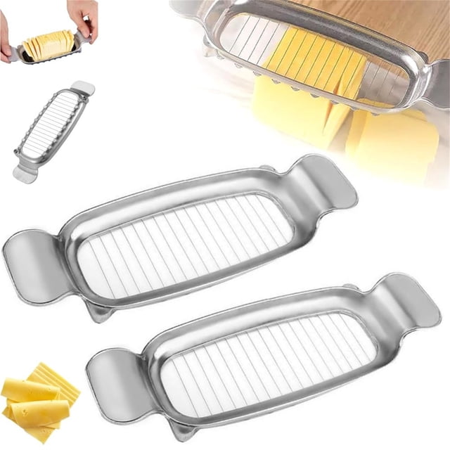 Trancheuse de Fromage au Beurre Trancheuse de Fromage en Acier Inoxydable Trancheuse de Fromage avec Poignée Trancheuse de Fromage Multifonction Coupe-Nourriture Trancheuse de Beurre Améliorée