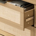 thumbnail image 6 of 6 Drawers Rattan Dresser, Rattan Boho Drawer Chest for Bedroom, Living Room, Black, 6 of 6