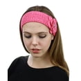 thumbnail image 2 of NYFASHION101 Hand Knitted Button Closure Winter Headband Headwrap - NAG40Y, Dk Pink, 2 of 4
