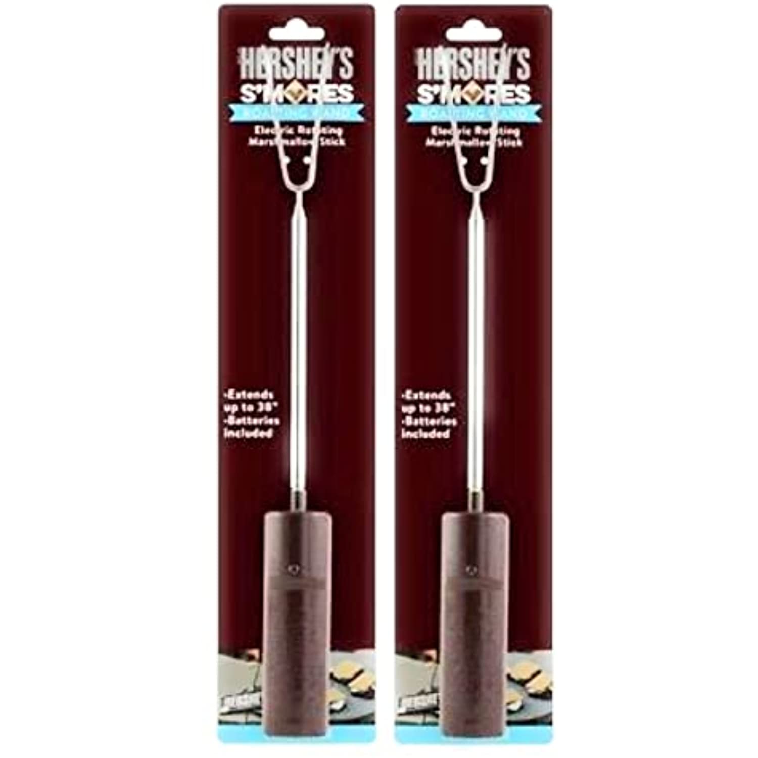 2 S'Mores Roasting Wand Electric Rotating Marshmallow Stick Fork Read