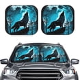 thumbnail image 2 of Fotbe Blue Full Moon Wolf Juego de 2 Piezas de Parasoles para Parabrisas | Bloqueador Solar para Auto | Accesorios Plegables para Protección Solar Interior-Medium, 2 of 6