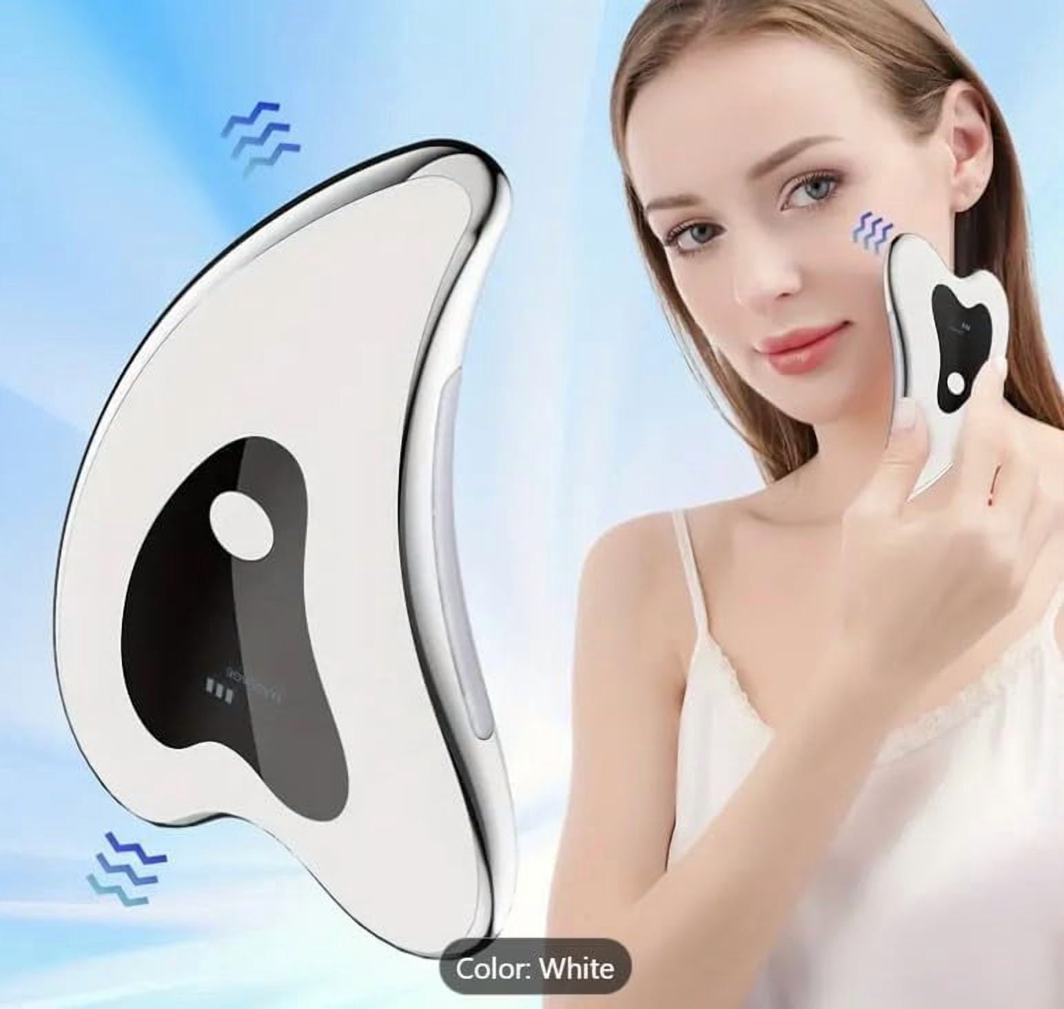 Electric Gua Sha Facial Tools - Face Sculpting Tool/Lift Device - Heated & Vibration & Red Light Massager, Anti-Aging & Wrinkles, Puffiness, Double Chin, Tension Relief