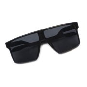 Kush Men's Sunglasses Retro Style Matte Black Square Frame Zig Zag Temple UV400