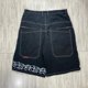 thumbnail image 1 of JNCO Pantalones cortos Y2K Hip Hop 2023 Harajuku gótico bolsillo pantalones vaqueros sueltos pantalones cortos hombres, 1 of 5