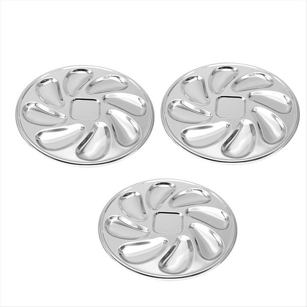 3 Bandejas de Acero Inoxidable para Servir Ostras, con Forma de Concha, para Servir Vieiras, Salsa y Limones.