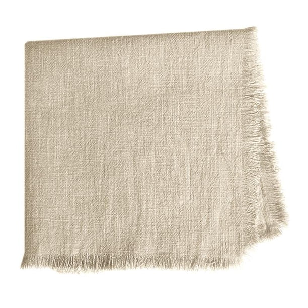 Xiao Hua Servilletas de tela con borlas, juego de 4, color beige, 45x45 cm - Servilletas de tela para cena, de algodón y lino, ideales para múltiples ocasiones.