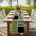 thumbnail image 4 of Table Runners 90 Inches Long Dress Scarves, Sage Green Black Farmhouse Coffee/Dining/Kitchen Table Runner for Living Room, Farmhouse Striped Modern Abstract Art 13x90 Inch, 4 of 9