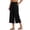 Black, variant on Clossjun Women's Wide Leg Capri Pants Cropped Palazzo Summer Beach Vacation Casual Pants with Pockets