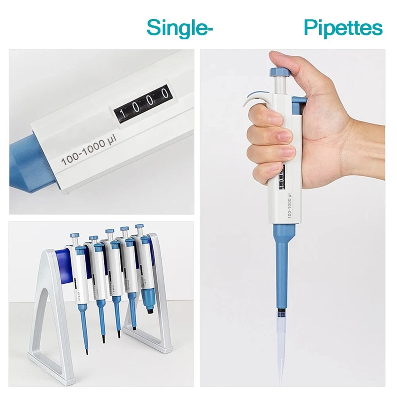 Single Channel Pipettes With Adjustable Volume And Calibrated Micropipette 0.2-2ul Liquid Capacity 2ml 10ml 200ul , High-Accurate