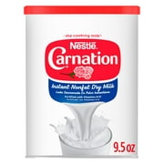 Nestle Carnation Instant Dry Milk Powder, Fat-Free, 9.6 oz Canister