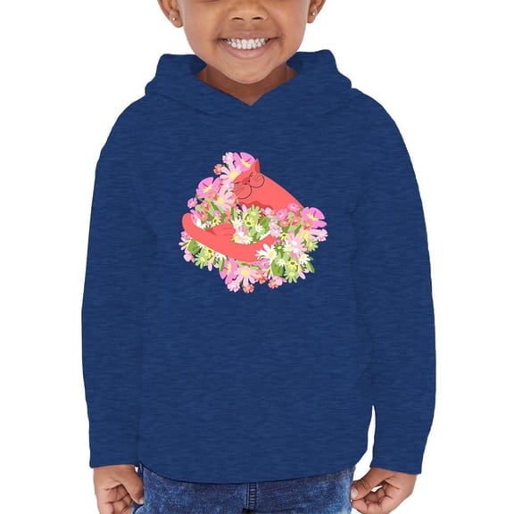 Pink Cat Hugging Flowers Hoodie Toddler -Image by Shutterstock,  5 Toddler