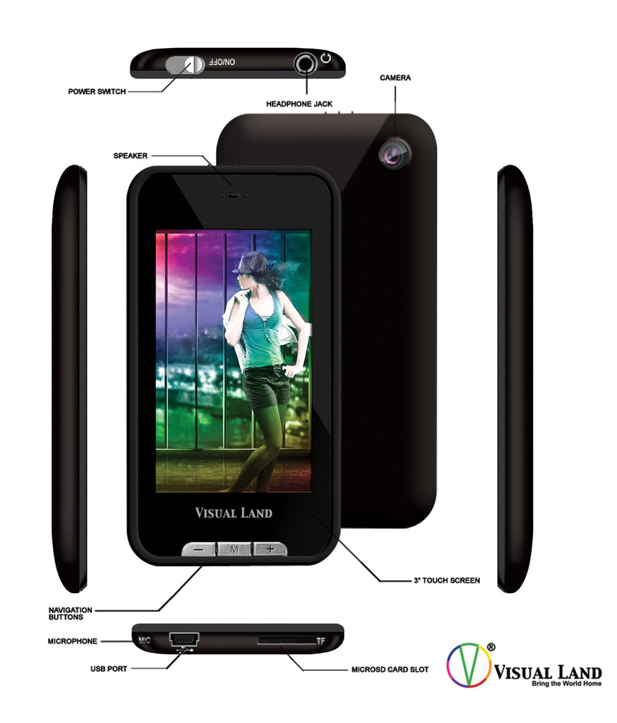 Visual Land V-Touch Pro 4GB Flash Portable Media Player, Black - image 2 of 3