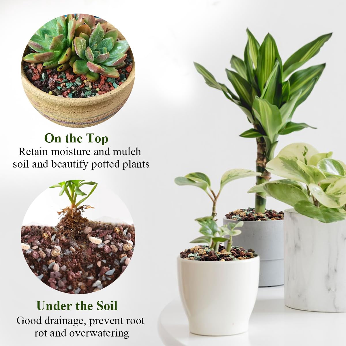 2.2lbs Succulent Cactus Soil 0.25inch Potting Mix Horticultural Lava Rocks Bonsai Soil for Indoor Plants Drainage Volcanic Rock for Terrarium Gardening Top Dressing
