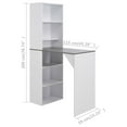 thumbnail image 4 of vidaXL Table de Bar Intérieur avec Armoire - Bois Reconstitué Blanc, 115x59x200 cm, 4 of 6