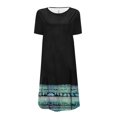 thumbnail image 5 of SMihono Robe d'Été pour Femmes 2024 Grande Taille Décontractée Col Rond Imprimé Manches Courtes avec Poche en Liquidation à Moins de 10!, 5 of 5