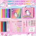 thumbnail image 2 of Art Set DUOROUBAO, 70 unidades, rotuladores con aroma a frutas, con funda de unicornio, 2 of 7