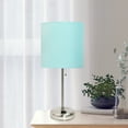 thumbnail image 4 of Creekwood Home 19.5" Brushed Steel Table Lamp with Charging Outlet, Aqua Shade & LED Bulb, 4 of 6