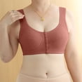 thumbnail image 2 of Razzly Comfortable Front Closure Women's Non Wired Bra Vest Style For Mature Women Lightweight And Versatile Everyday Wear Bralettes for Women,bras for women wirefree Bralettes for(Brick Red,38), 2 of 9