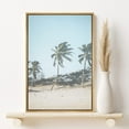 thumbnail image 2 of PixonSign Framed Canvas Print Wall Art Three Palm Trees Swaying on Windy Beach Nature Ocean Photography Realism Modern Scenic Colorful Green Cool for Living Room, Bedroom, Office - 24"x36" Natural, 2 of 5