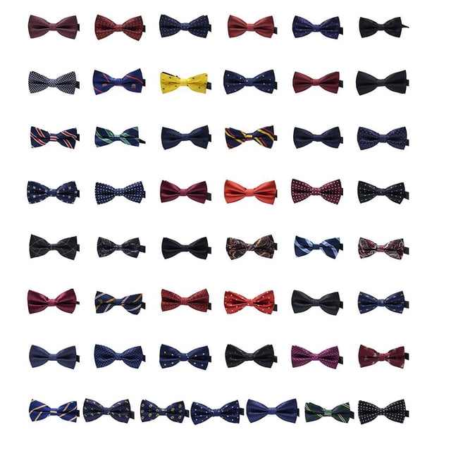 Baohd Men Colorful Pattern Formal Necktie Adult Male Business Meeting Wedding Polyester Yarn Bowtie
