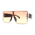 thumbnail image 2 of Womens Luxury Flat Top Thick Temple Mafia Sunglasses Black Gold Orange Yellow, 2 of 4
