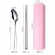 thumbnail image 2 of 3 piezas de utensilios de viaje, cubiertos de acero inoxidable, tenedor, cuchara, palillos, juego de utensilios reutilizables, juegos de cubiertos para servir con estuche WD.WDQZL Hogar, 2 of 5