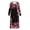 Cherry Blossom Floral Print, variant on Ghost Spider Web Pattern Design Henley Long Night Gown, Long Sleeve House Dress Loose Elastane Polyester Blend Sleepshirt for Fall
