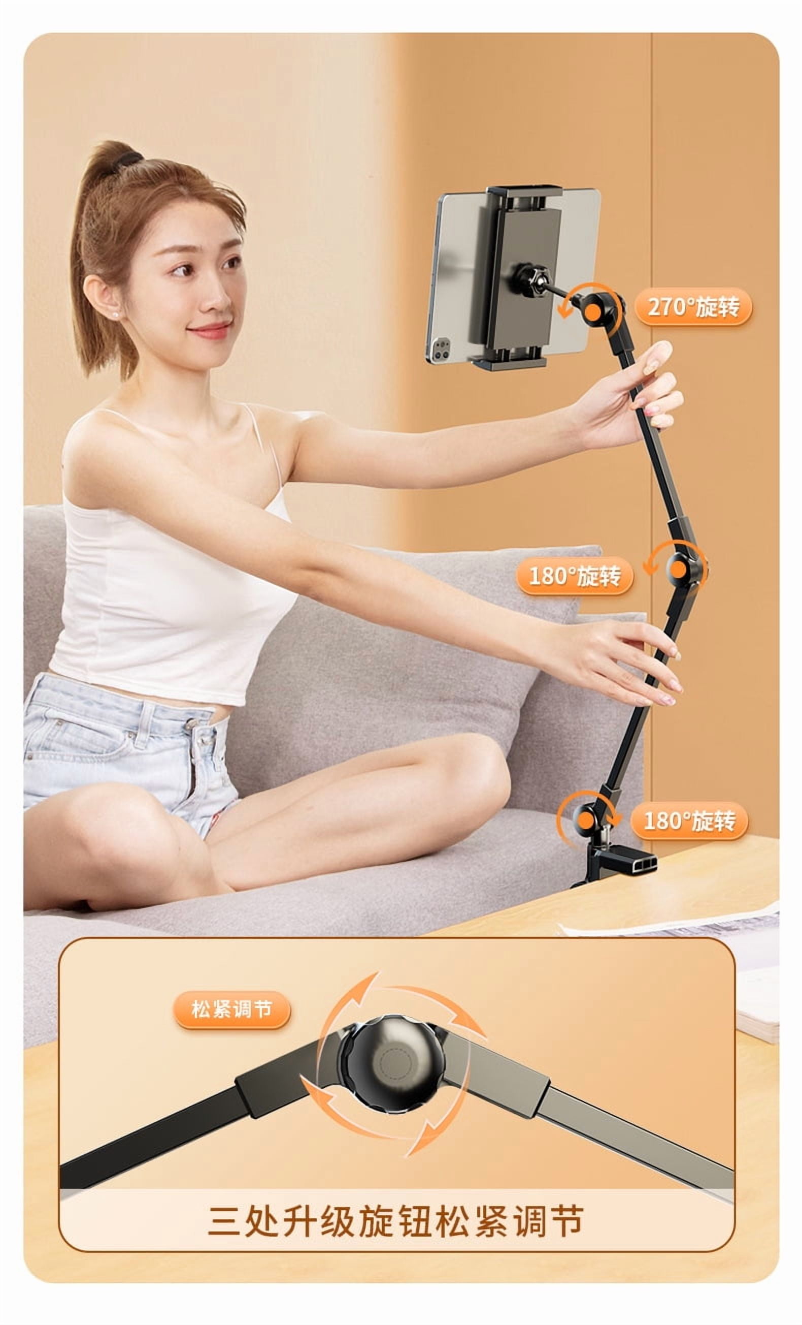 Phone Holder for Desk, Phone Holder for Bed with Adjustable Clamp Clip, Flexible Phone Stand Lazy Bracket Mount Long Arms Clamp for iPhone, Samsung, Google Pixel, Moto,Mobile phone-specific
