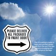 thumbnail image 5 of Please Deliver All Packages To Front Door Right (2 Pack) 4 inch X 4 inch Shield Shaped Heavy Duty 3.2 mil Vinyl Decals Weather Resistant Made in the USA, 5 of 5