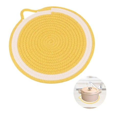 

Round Heat Insulation Protective Table Mat Fruit Placemat Widely Used Exquisite Appearance Cotton Thread Table Pad for Home Kitchen Restaurant