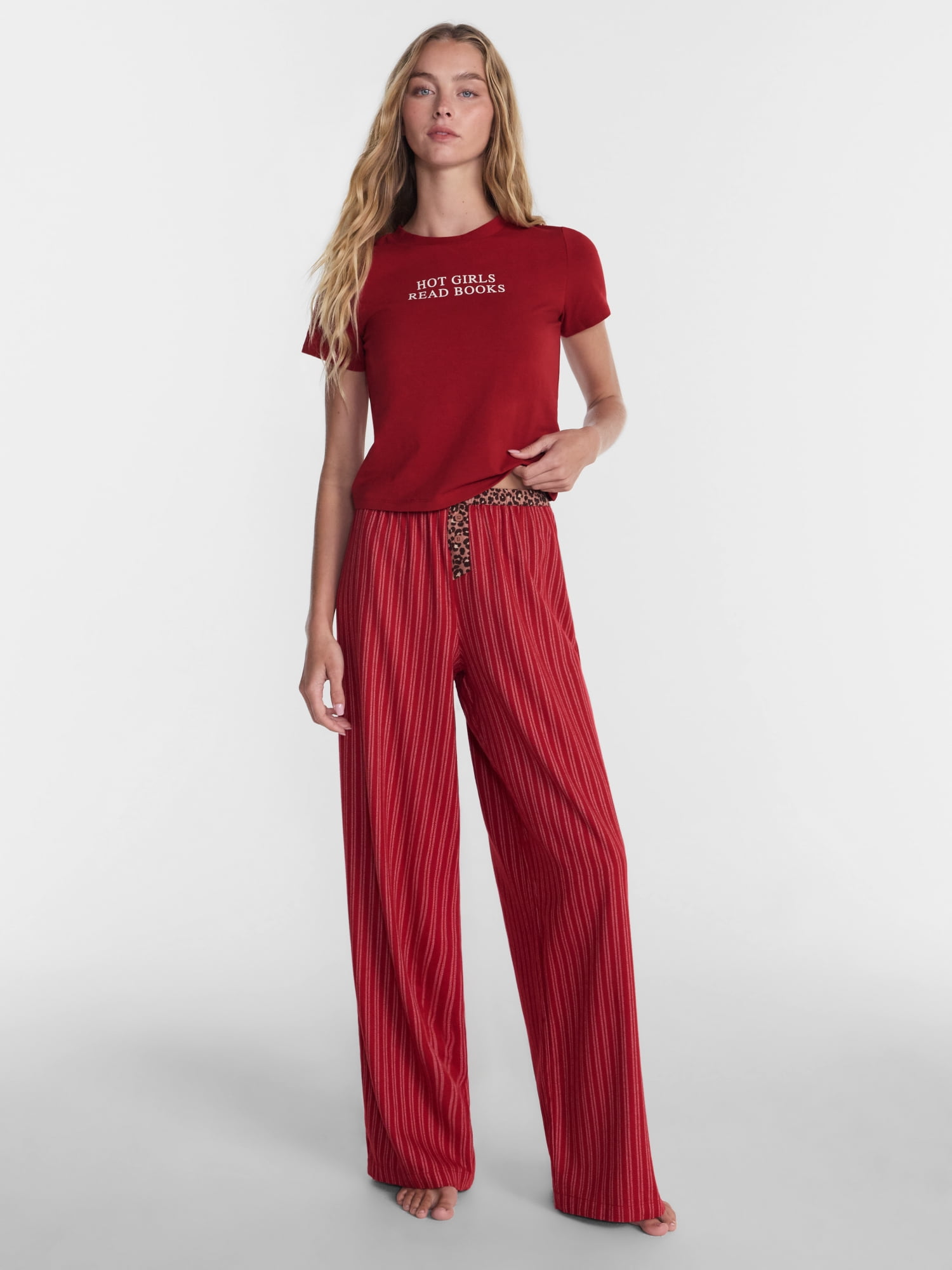 No Boundaries Print Boxer Sleep Pants, 31" Inseam, Women's XS-XXL