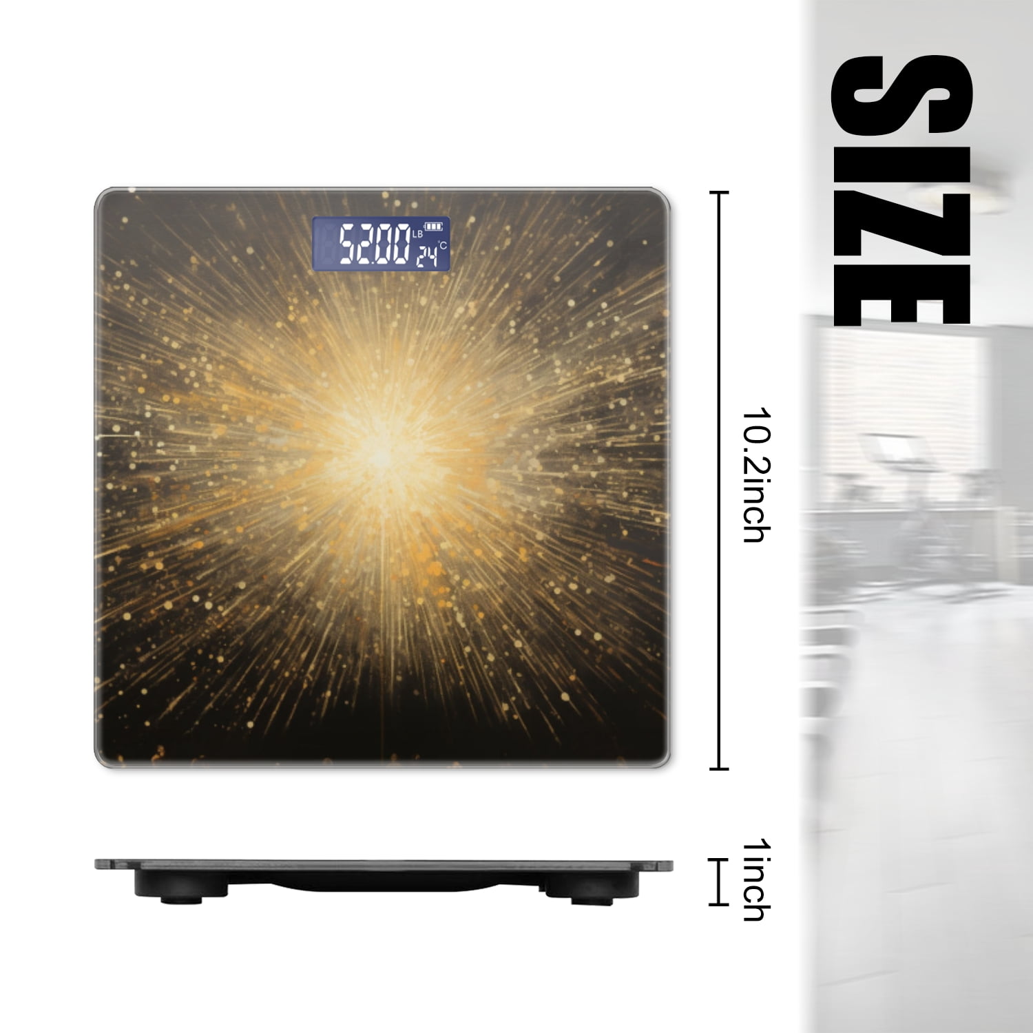 High Precision Body Weight Scale Smart Bathroom Scales with Large LCD Display(400lbs),Decorative for Bedroom-Painting Depicting Explosion Of Light