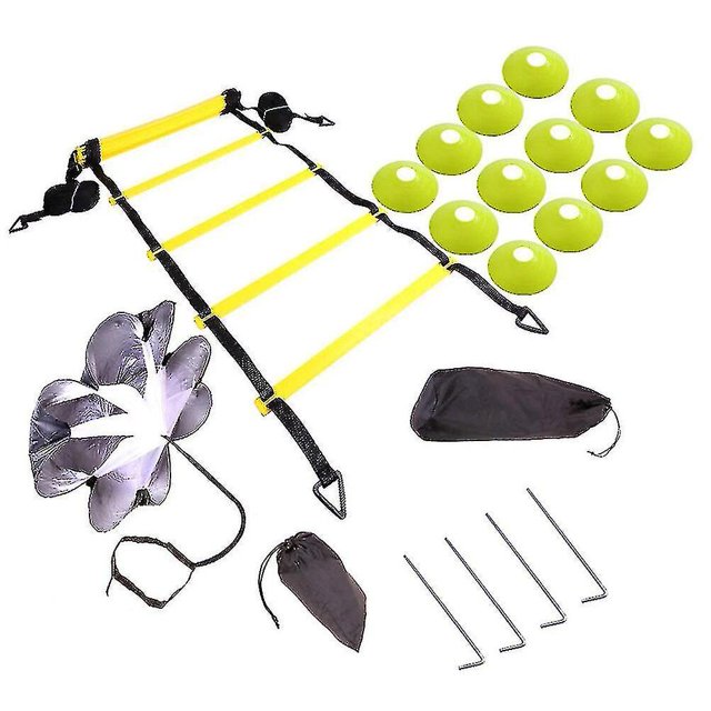 Adjustable Footwork Soccer Football Fitness Speed Rungs Agility Ladder Training Equipment Kit With Resistance